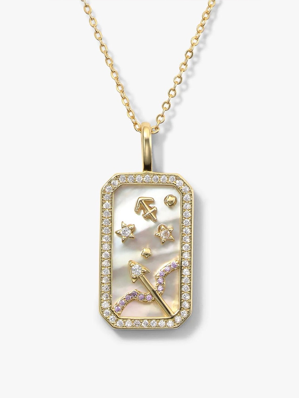 NWT Melinda Maria Sagittarius zodiac Amulet Necklace Gold